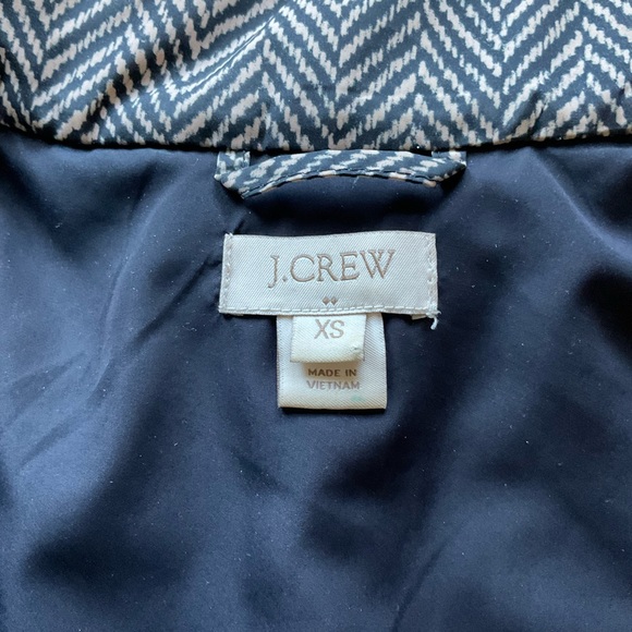 J. Crew Cream Black Herringbone Down Puffy‎ Quilted Vest - Picture 8 of 10